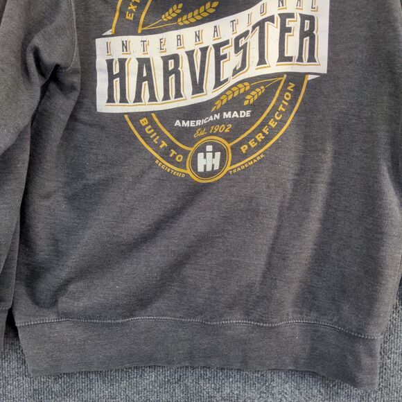 Case IH Men's International Harvester Hoodie Gray Medium Long Sleeve Pullover - Picture 6 of 16